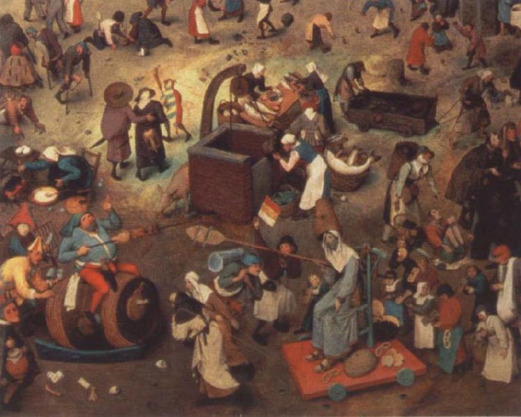 BRUEGEL, Pieter the Elder Battle between carnival and fast oil painting image